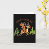 Can’t Catch Me Gingerbread Cowboy Funny Christmas Kaart (Gele Bloem)