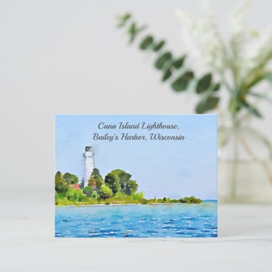 Cana Island Lighthouse, Bailey's Harbour, WI Briefkaart (Staand voorkant)