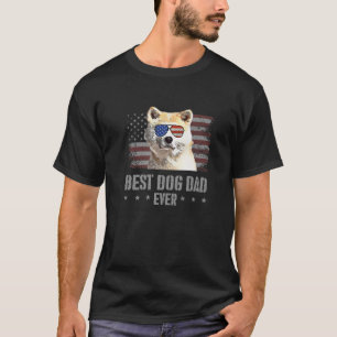 Canaan Dog Best Dog Dad Ever Retro USA American Fl T-shirt