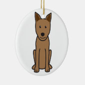 Canaan Dog Cartoon Keramisch Ornament (Rechts)
