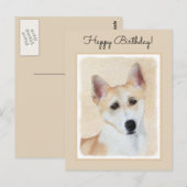 Canaan Dog Painting - Cute Original Dog Art Briefkaart (Voorkant / Achterkant)
