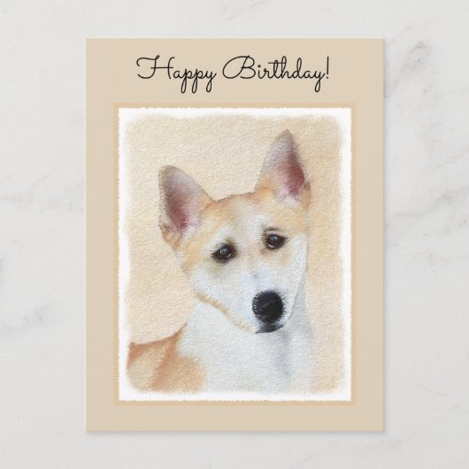 Canaan Dog Painting - Cute Original Dog Art Briefkaart (Voorkant)