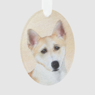 Canaan Dog Painting - Cute Original Dog Art Ornament