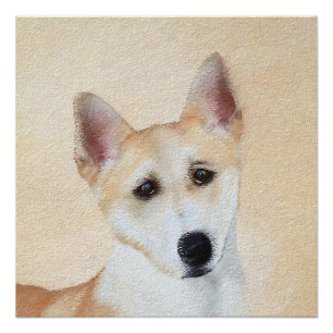 Canaan Dog Painting - Cute Original Dog Art Perfect Poster