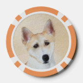 Canaan Dog Painting - Cute Original Dog Art Poker Chips (Achterkant)
