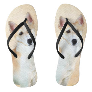 Canaan Dog Painting - Cute Original Dog Art Teenslippers