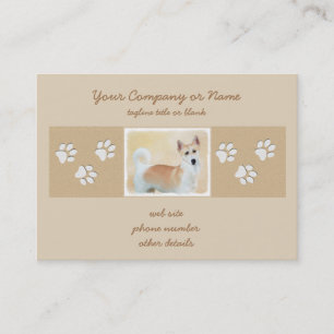 Canaan Dog Painting - Cute Original Dog Art Visitekaartje