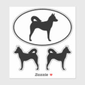 Canaan Dog Silhouettes Vinyl Sticker Set (Vel)
