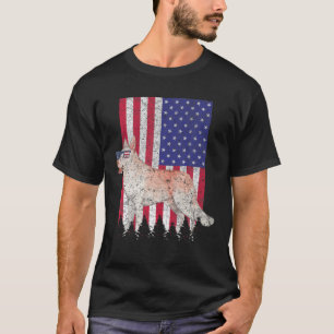 Canaan Patriotic Dog USA Pride American Flag T-shirt