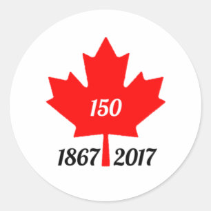 Canada 150 in 2017 esdoornblad ronde sticker