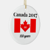Canada 150 in 2017 Heart Flag Keramisch Ornament (Rechts)
