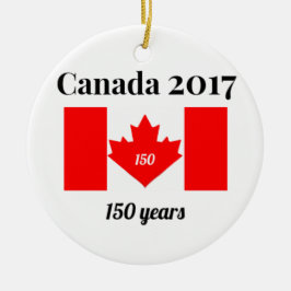 Canada 150 in 2017 Heart Flag Keramisch Ornament