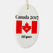 Canada 150 in 2017 Heart Flag Keramisch Ornament (Rechts)