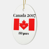 Canada 150 in 2017 Heart Flag Keramisch Ornament (Links)