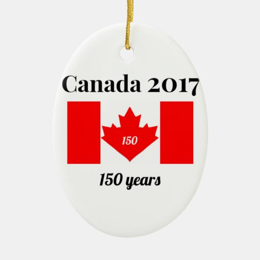 Canada 150 in 2017 Heart Flag Keramisch Ornament (Voorkant)