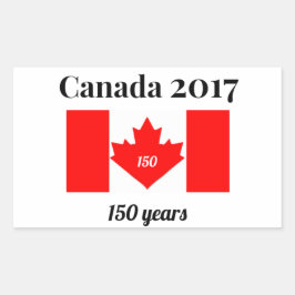 Canada 150 in 2017 Heart Flag Rechthoekige Sticker