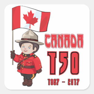Canada 150 jaar Jubileum Vierkante Sticker