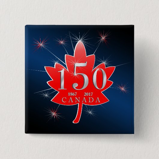 Canada 150-jarige feestdag vierkante button 5,1 cm (Voorkant)