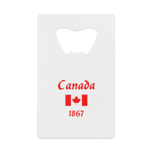 Canada 1867 Old Balthazar Font Flag Dark Color Kredietkaart Flessenopener