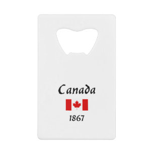 Canada 1867 Old Balthazar Font Flag Light-Color Kredietkaart Flessenopener