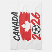 Canada 2026 Soccer Fan Design with Maple Leaf Theedoek (Verticaal)