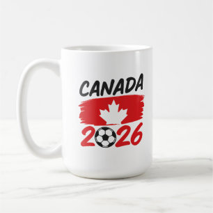 Canada 2026 Voetbalfan Design met Esdoornblad Koffiemok