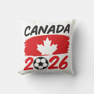 Canada 2026 Voetbalfan Design met Esdoornblad Kussen