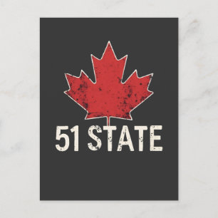 Canada 51e staat Trump Amerikaanse en Canadese vla Briefkaart
