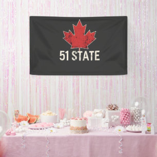 Canada 51e staat Trump Amerikaanse en Canadese vla Spandoek