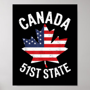 Canada 51e staat Vlag van de Verenigde Staten Cana Poster