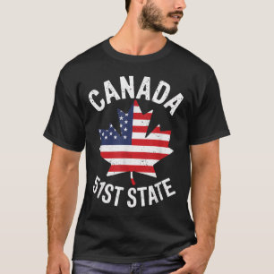 Canada 51e staat Vlag van de Verenigde Staten Cana T-shirt