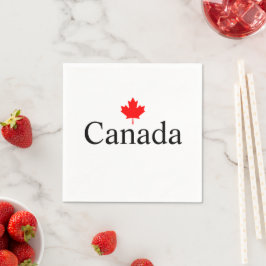 Canada aangepaste tekst met rode esdoorn blad servet