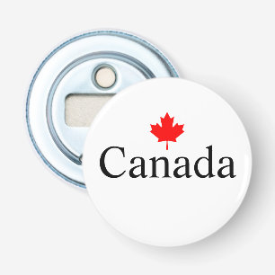 Canada aangepaste tekst met rode esdoornblad minim button flesopener
