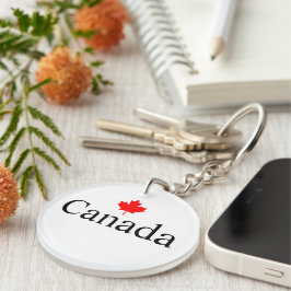Canada aangepaste tekst met rode esdoornblad minim sleutelhanger