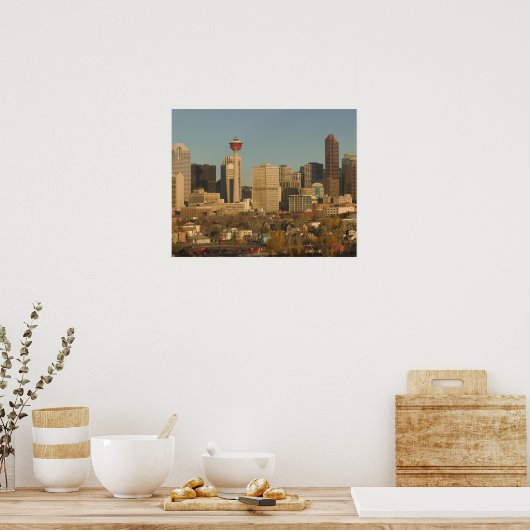 Canada, Alberta, Calgary: City Skyline van 2 Poster (Keuken)