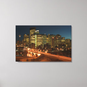 Canada, Alberta, Calgary: het centrum van Calgary, Canvas Afdruk