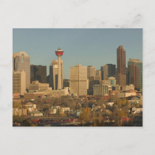 Canada, Alberta, Calgary: Stedelijk silhouet vanui Briefkaart