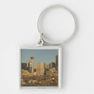 Canada, Alberta, Calgary: Stedelijk silhouet vanui Sleutelhanger