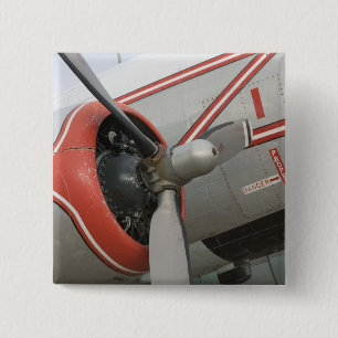 Canada, Alberta, Edmonton: Alberta Luchtvaart Vierkante Button 5,1 Cm