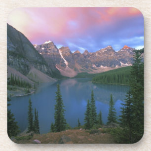 Canada, Alberta, Lake Moraine bij zonsopgang, Banf Bier Onderzetter