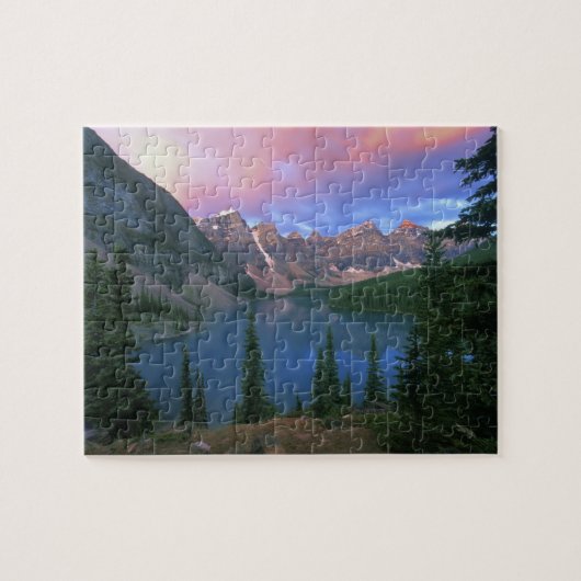 Canada, Alberta, Lake Moraine bij zonsopgang, Banf Legpuzzel (Horizontaal)