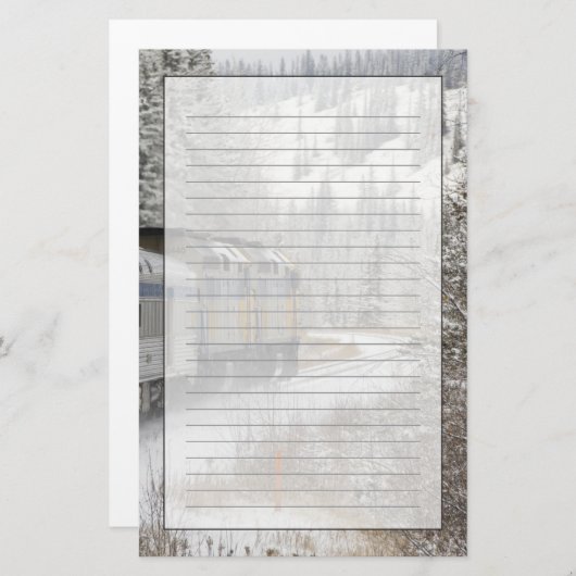 Canada, Alberta. Sneeuwtrein VIA Rail tussen Briefpapier (Voorkant / Achterkant)