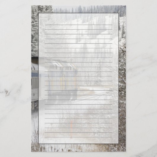 Canada, Alberta. Sneeuwtrein VIA Rail tussen Briefpapier (Voorkant)