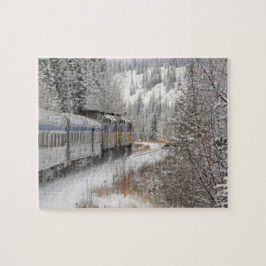Canada, Alberta. Sneeuwtrein VIA Rail tussen Legpuzzel (Horizontaal)