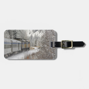 Canada, Alberta. VIA Rail Sneeuwtrein tussen Bagagelabel