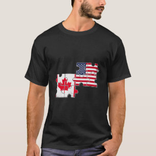 Canada Amerikaanse vlag Amerikaans Canadees T-shirt