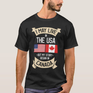 Canada Amerikaanse vlag VS Canadese Roots Gifts T-shirt
