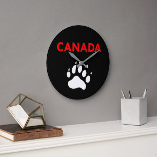 Canada Animal Paw Foot Print Kleur Grote Klok