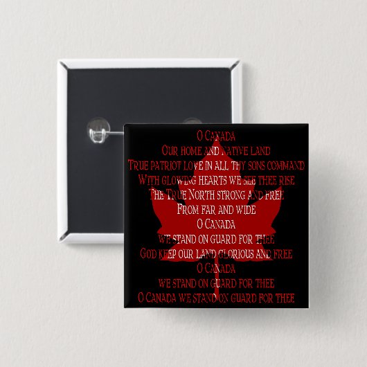 Canada Anthem Button Canada Souvenirs Canada Gift (Voorkant /achterkant)