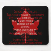 Canada Anthem Mousepad Canada Maple Leaf Mousepad Muismat (Voorkant)